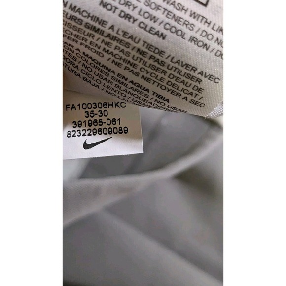 Nike Golf Pants Dri Fit Tour Performance Beige Pleated Athletic Tech Cuff 35x30 - Picture 9 of 11